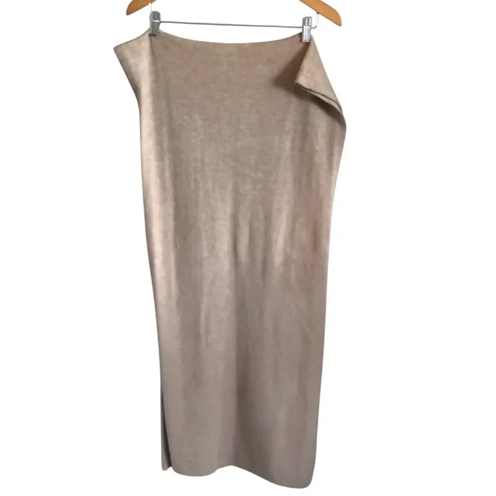 Zara Oversized Knit Scarf Wrap Beige Taupe 200x50cm Minimalist Shawl
